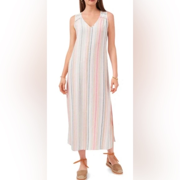 Vince Camuto Dresses & Skirts - Vince Camuto Multicolor Striped Linen Dress
